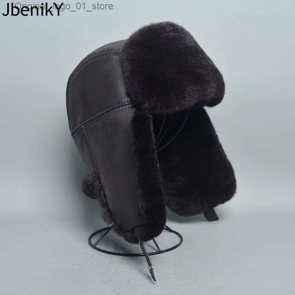 Bonnet / bouchons de crâne Nouveau arrivée hivernale russe femme femme naturelle pantage rex lapin de lapin chapeaux luxueux cutanage de peau de mouton