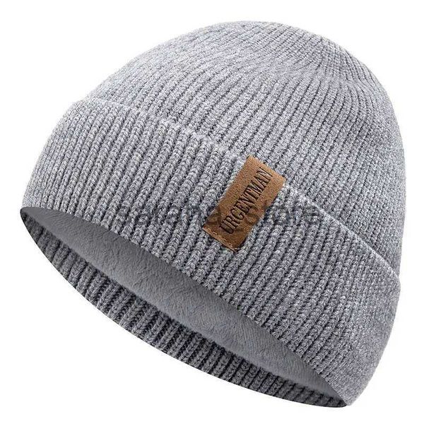 Bonnet / Skull Caps Nouveau chapeau d'hiver unisexe ajouter polaire casquette chaude élégant doux bonnet chapeau pour hommes femmes en plein air épaissir Ski Sports tricoté chapeau J231130