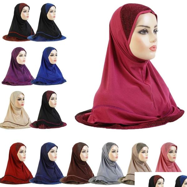 Bonnet / Casquettes De Crâne One Piece Amira Musulman Hijab Femmes Écharpe Instantanée Glitter Khimar Foulard Turban Pl Sur Prêt À Porter Dhgarden Dh2Ai