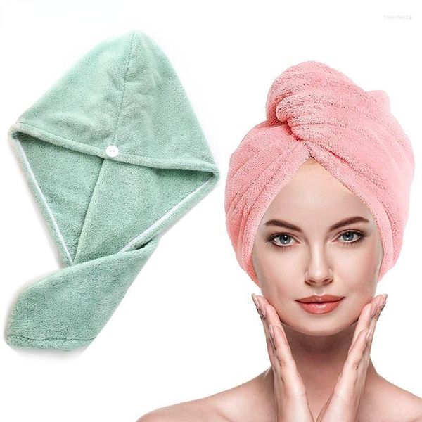 Bonnet/Crâne Casquettes Séchage Rapide Cheveux Serviette Chapeau Chapeau Fille Séchage Bain Microfibre Solide Super Absorption Turban Sec CapBeanie/Skull Chur22