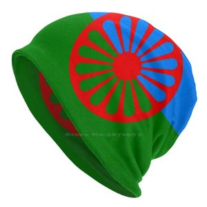Muts/schedelmutsen Romani vlag gebreide muts Warme muts Outdoor petten Vlaggen Zigeuners Wereld Romani Congres Roma Taal Zigeuners 231128