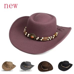 Beanie Skull Caps ronde bovenkant Cowboyhoed Mode unisex effen kleur jazz Outdoor met koevormige decoratie Western cowboy 231219