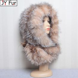 Beanie / Skull Caps Venta de invierno Mujeres Sombreros de piel de zorro natural Bufandas Lady Warm Fluffy Real Fox Fur Hat Bufanda de punto de lujo Bufanda con capucha de piel genuina 231108