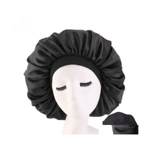 Beanie/Skull Caps Silk Tulband Widebrimed vrouwen grote slaap hoge elasticiteit voor motorkap hoed print haar cap accessoires bbygo 557 drop dHEA4