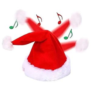 Bonnet / Casquettes De Crâne Chantant Et Dansant Chapeau De Noël Électrique Drôle Chapeau De Père Noël Jouet Avec Accessoires De Costume De Musique De Noël Pour Les Performances 231016