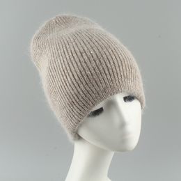 Beanie Schädelkappen Skullies Beanies Bling Pailletten Kaninchenfell Strickmütze Weiche warme Winterhüte für Frauen Gorros Weibliche Kappe 230822