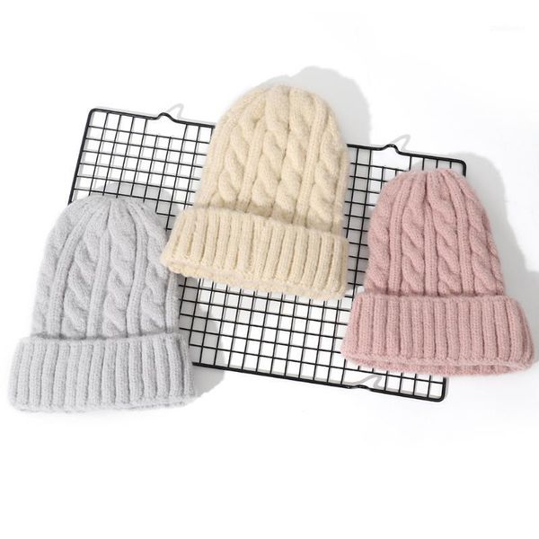 Bonnet/Crâne Casquettes Solide Chaud Doux HIP HOP Tricoté Chapeaux Hommes Hiver Femmes Skullies Bonnets Pour Fille En Gros Chapeau Femme Unisexe Coton