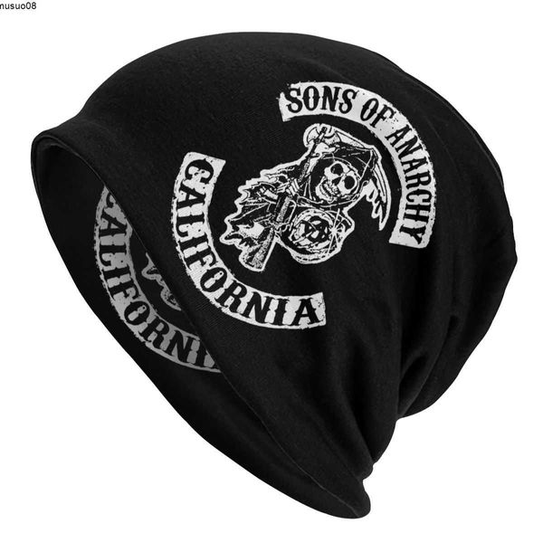 Beanie / Skull Caps Son Of Anarchy Bonnet Hat Knitting Hats Hip Hop Street Skullies Beanies Hat Unisex Spring Head Wrap Cap J230518