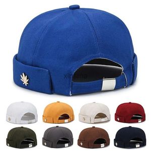 Beanie/Skull Caps Streetstyle Trendy Muts Randloze Vintage Koepelhoed Hip Hop Hoeden Dames Heren Skullies Cap Vintage Effen Kleur Dockerhoed 2022 YQ240207