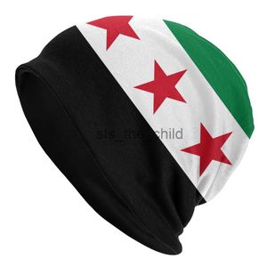 Bonnet / Skull Caps République Arabe Syrienne Trois Étoiles Rouges Syrie Drapeau Slouchy Beanie Tendance Hiver Chaud Skullies Bonnets Chapeau Adulte Tricoté Bonnet Cap x0907