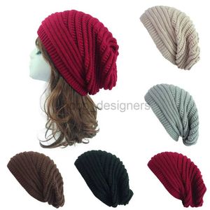 Banie / Caps de crâne Unisexe Fashion Womens Mens Treat en laine Baggy Boneie chapeau hiver chaud surdimensionné surdimension