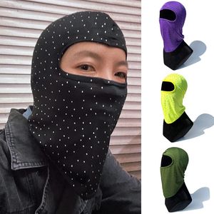 Beanie Skull Caps Unisex Máscara de esquí Pasamontañas Sombreros Skullies Beanie Hood Al aire libre A prueba de viento Ciclismo Bonnet Gorra de protección solar con diamante 231212