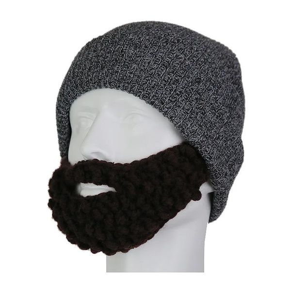 Bonnet / Crâne Casquettes Unisexe Wacky Beard Hat Knit Funny Beanie Halloween Cap Wind Mask Chaud Hiver Tricoté Beanie Caps Ski Hat 231208