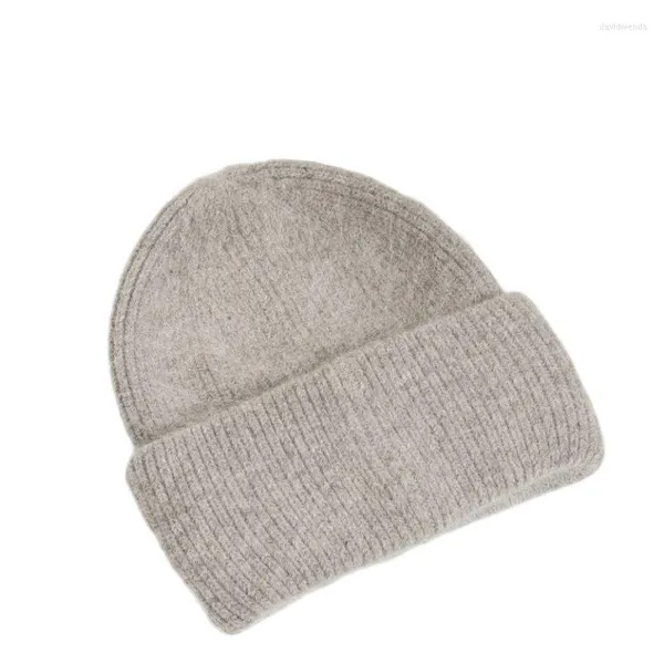 Bonnet/crâne casquettes chapeau blanc dame hiver belle laine tricot cadeau de noël couleur unie melon rayure Davi22