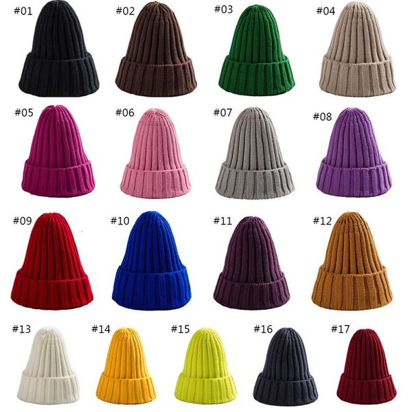 Bonnet/Crâne Casquettes Gros Chapeau Femme Unisexe Coton Mélanges Solide Chaud Doux HIP HOP Tricoté Chapeaux Hommes Casquettes D'hiver Femmes Skullies Bonnets Fille 230914