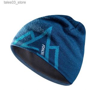 Bonnet/Crâne Casquettes Hiver 50% laine mérinos bonnet chapeau tricoté à revers chapeaux coupe-vent chaud pour le camping en plein air randonnée ski course snowboard casquette Q231130