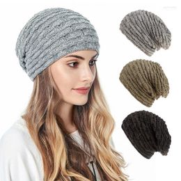 Beanie/Skull Caps Winter Beanie voor vrouwen Fleece gevoerde warm gebreide Cap Casual Slouchy Hat1 Eger22