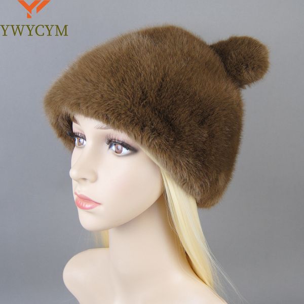 Bonnet/Casquettes de crâne Chapeau d'hiver pour femmes imitation fourrure vison pull chapeau extérieur chaud épais béret mongol princesse protection des oreilles casquette 230807