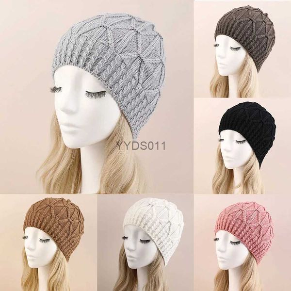 Bonnet/Crâne Casquettes Chapeaux d'hiver pour femme nouveaux bonnets tricotés marron mignon chapeau filles automne femme Beanie casquettes plus chaud Bonnet dames casquette décontractée YQ231117