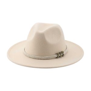 Beanie Skull Caps Winterhoeden voor vrouwen herfstmuts Fedora Filted Man Hat Panama Casual Vintage Western Cowboy Chain Wide Brim 62m Sombr 2700