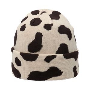 Bonnet/Crâne Casquettes Chapeaux d'hiver Dames Léopard Bonnet Chapeaux De Mode Laine Hiver Chaud Tricoté Chapeaux imprimer Hip Hop bonnets casquette gorros épaissir bonnet q131