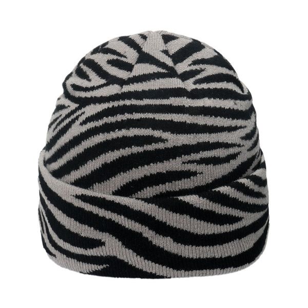 Bonnet/Crâne Casquettes Chapeaux d'hiver Dames Léopard Bonnet Chapeaux De Mode Laine Hiver Chaud Tricoté Chapeaux imprimer Hip Hop bonnets casquette gorros épaissir bonnet q140