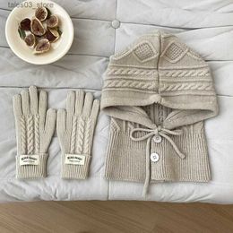 Beanie/Skull Caps Winter Gebreide Muts Handschoenen Warm Dikker Bivakmuts Imitatie Kasjmier Sjaal Set Wol Korea Sjaal Gesplitste Vinger Pullover Hoed Q231130