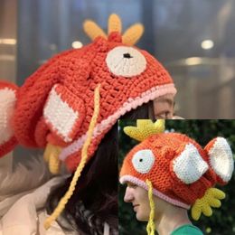 Beanie/Skull Caps Winter Dikke schattige hoed Color Goldfish Carp Beanie Handgemaakt gebreide grappige cap Halloween Kerstcadeau 230817