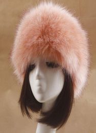 Bonnet / Skull Caps Hiver Femmes Mode Russe Épais Chaud Bonnets y Fausse Fausse Fourrure Chapeau Vide Top Foulard Sans 1060241
