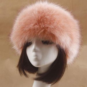 Bonnet Skull Caps Hiver Femmes Mode Russe Épais Chaud Bonnets Fluffy Fausse Fausse Fourrure Chapeau Vide Top Foulard Sans 209B