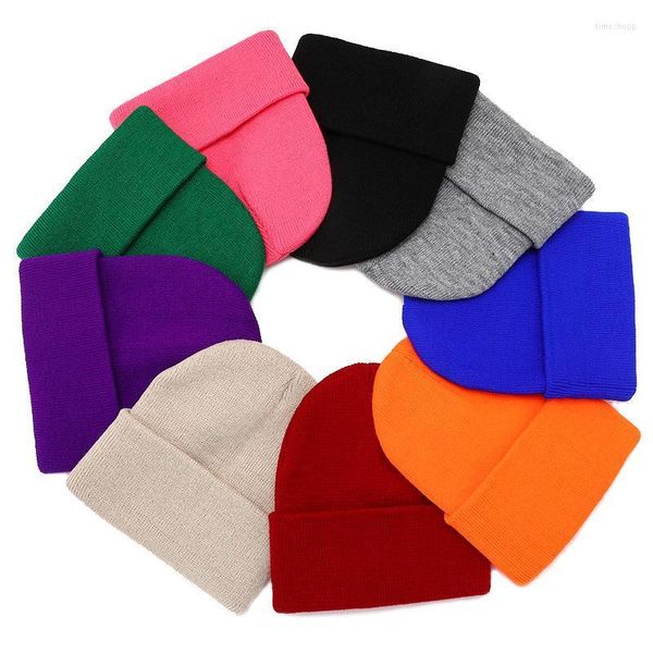 Bonnet/Crâne Casquettes Hiver Femmes Filles Bonnets Tricoté Chapeau Fluorescent Adulte Doux Mode Couleurs Extérieur Chaleur Dames Casual CapBeanie/Crâne