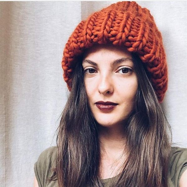 Beanie/Skull Caps Winter Vrouwen Hoed 2022 Herfst Nepbont Vrouwelijke Warme Muts Gebreide Muts Meisje Hoeden Vrouw Motorkap femme Dikke Dikke Rekbare Ha