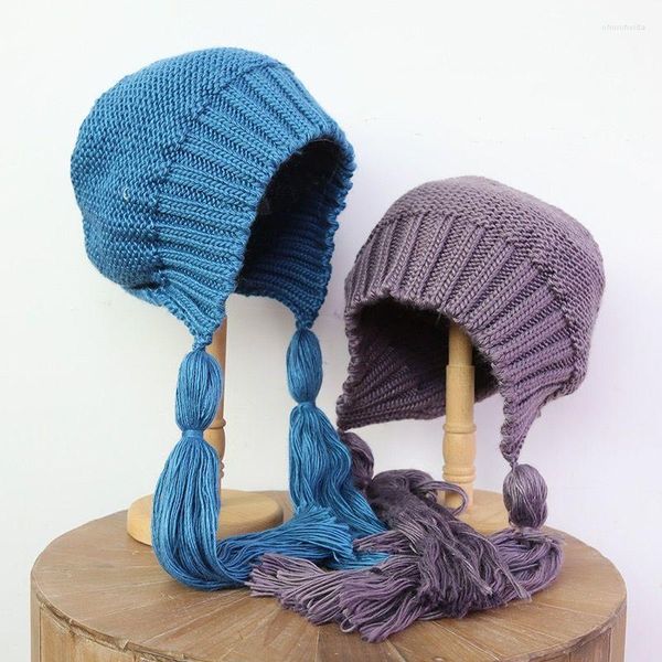 Gorro/Gorras de Calavera Mujer Niña Coleta Gorro de Punto Color Sólido Otoño Invierno Moda Fresca Estilo Japonés Coreano HatBeanie/Skull Chur22