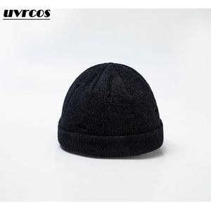 Bonnet / Skull Caps Femme Hiver Chaud Bonnets Chapeau Casual Court Hip Hop Adulte Hommes Bonnet Femme Laine Tricoté SkullCap Élastique Chapeaux Unisexe1