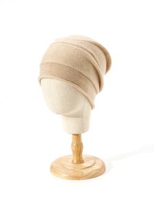 Bonnet/Crâne Casquettes Femmes Cachemire 35% Tricoté Texture Bonnets Simple Solide Hiver Grandes Casquettes Ourlet Roulé Chapeau Hommes Laine Douce Chaud Sommeil Cheveux Bonnet 231208