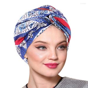 Gorro/calavera de gorras de las mujeres India Muslim Ruffle Femme Musulman Cáncer Cáncer Beanie Turban Wrap Buff R Capuleto Cabellado Cabellado Pros22