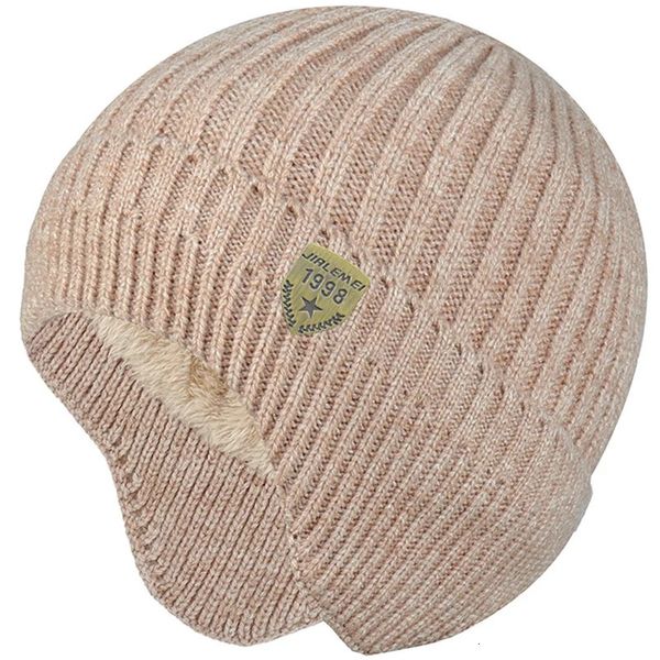 Bonnet/Crâne Casquettes Femmes Hommes Laine Chapeau D'hiver Ajouter Polaire Chaud Oreillette Cap Élégant Doux Bonnet Chapeau Pour Homme En Plein Air Épaissir Ski Sport Tricoté Chapeau 231102