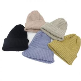 Bonnet/Crâne Casquettes Femmes Solide Tricoté Chaud Doux À La Mode Chapeaux Simple Style Coréen Femmes Acrylique Casual Élégant All-Match Beanie Drop De Dhvie