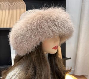 Bonnet / bouchons de crâne femme hiver chaude chapeau épais avec vraie fourrure filles garnies y capuchons en tricot laine extérieure backesbeanie / crâne bonnet / skullbe7624899