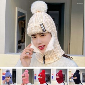 Beanie/Skull Caps Women Wool Knited Hat Ski Sets Scarf Cap Winter Winter Winddicht Gebreide GRATIS GRATIS Grootte Outdoor Delm22