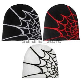 Beanie/Skull Caps Y2K Beanie Spider Web Hat Y2K gebreide Beanie Hat Skullies Beanie Spider Web Beanie Hat Baggy Slouchy Beanie Cap Skull cap J230719