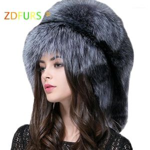 Bonnet Skull Caps ZDFURS Femmes Russe Ushanka Trapper Fourrure Bombers Chapeau Vrais Chapeaux Dôme Mongol Hat1217u