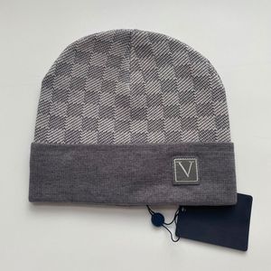 Beanie/Skull CapsBonnets de créateurs en gros pour hommes et femmes, bonnet automne/hiver en tricot thermique, chapeau de marque de ski, bonnet de haute qualité à carreaux, casquette chaude de luxe