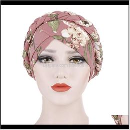Muts / Skull Hats Hats, Handschoenen Mode Aeserijen Drop Levering 2021 Bohemen Print Moslim Turban Sjaal voor Dames Islamitische Inner Hijab Caps Ar