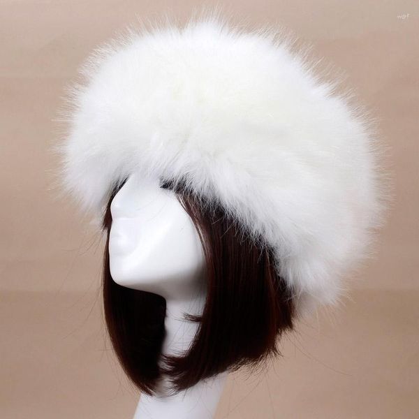 Gamorarios 1pc mujer de piel esponjosa sombrero de copa vacía gorra cálida rusa diadema de diadema de la cabeza del invierno