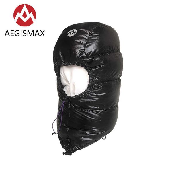 Bonnets AEGISMAX Black HAT Outdoor Camping Keep Warm Down Hat Unisex Ultra-Light Sac de couchage Accessoire T221022