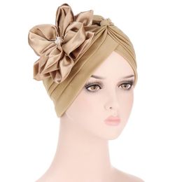 Gorros Beanie / Skull Caps African Turban Cap Headtie Chapéu Islâmico para Mulher Cabeça Envoltório Nigeriano Casamento Instantâneo Bonnets Muçulmano Plissado