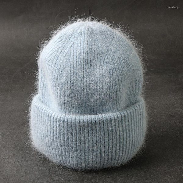 Bonsons de bonnet / crâne Capes angora peau chapeau de femme laine en tricot chaud lisse hiver 2023Beanie / crâne bonnet / skullbeanie / crâne