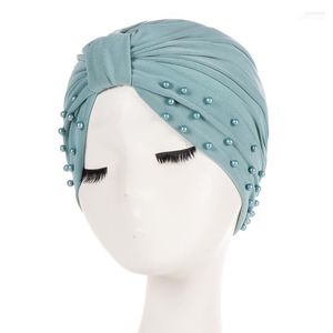 Bonnets Bonnet/Crâne Casquettes Perles De Cristal Femmes Turban Cap Cheveux Bonnet Musulman Couleur Unie Bonnet Head Wrap Couvre TB-271 Scot22