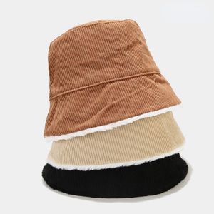 Bonnets Bonnet/Crâne Casquettes Mode Noir Solide Pêche Panama Daim Fausse Fourrure Épais Chaud Hiver Seau Chapeau Femmes LadiesBeanie/Crâne